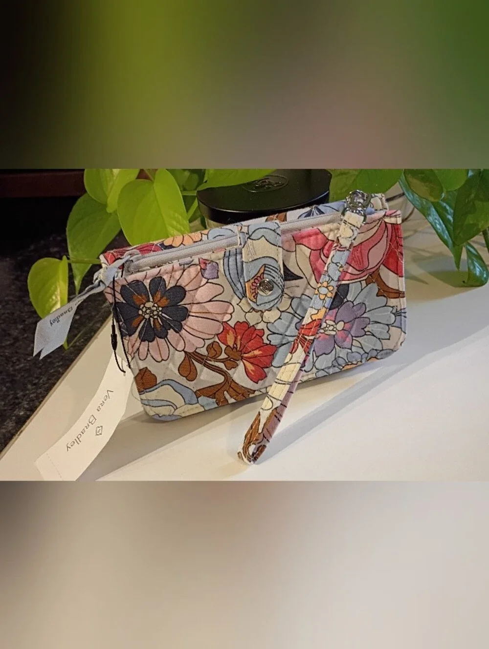 Vera Bradley Multicolor Floral Quilted Wallet in Pink, Yellow, Blue